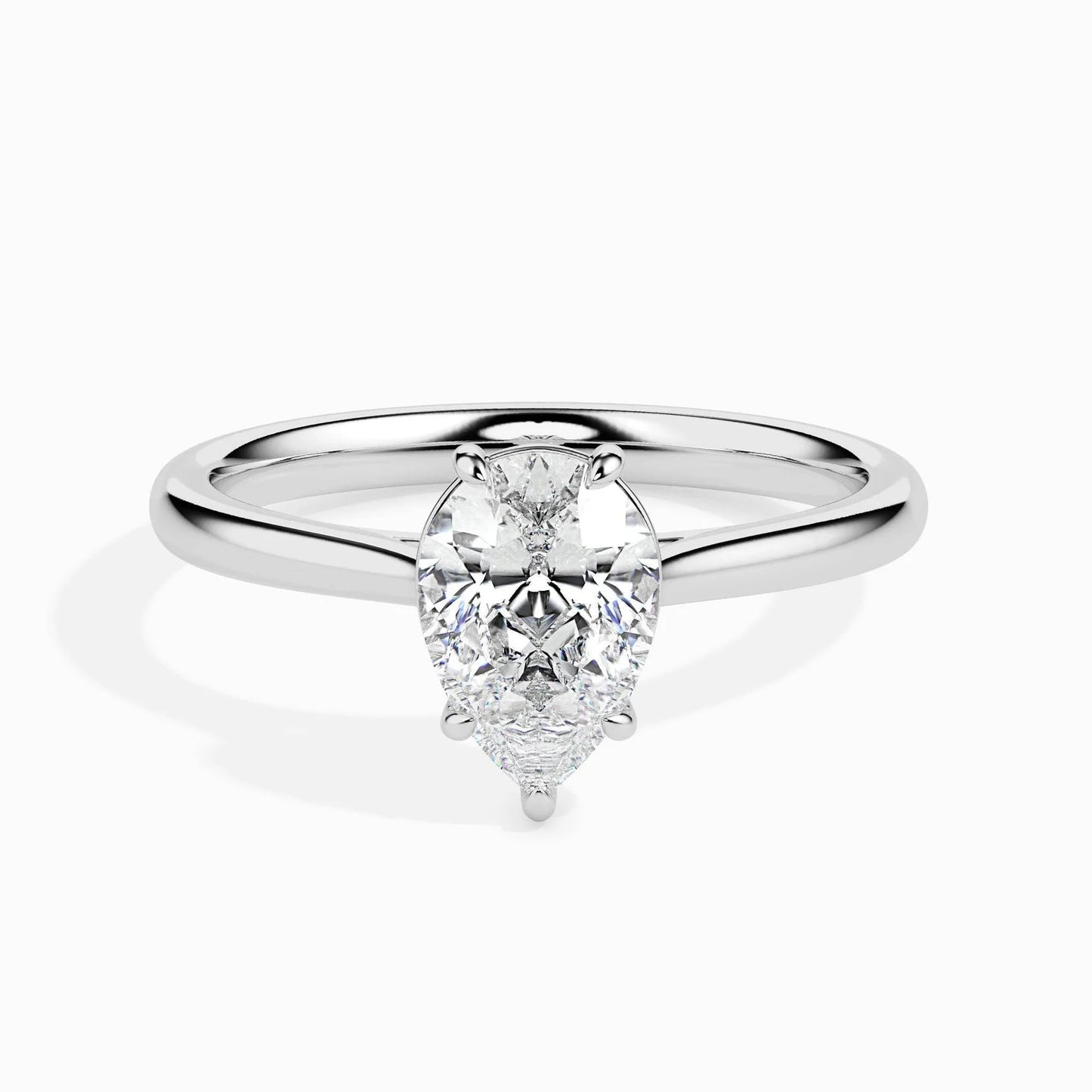 1ct Pear Lab Diamond Sole Solitaire Ring