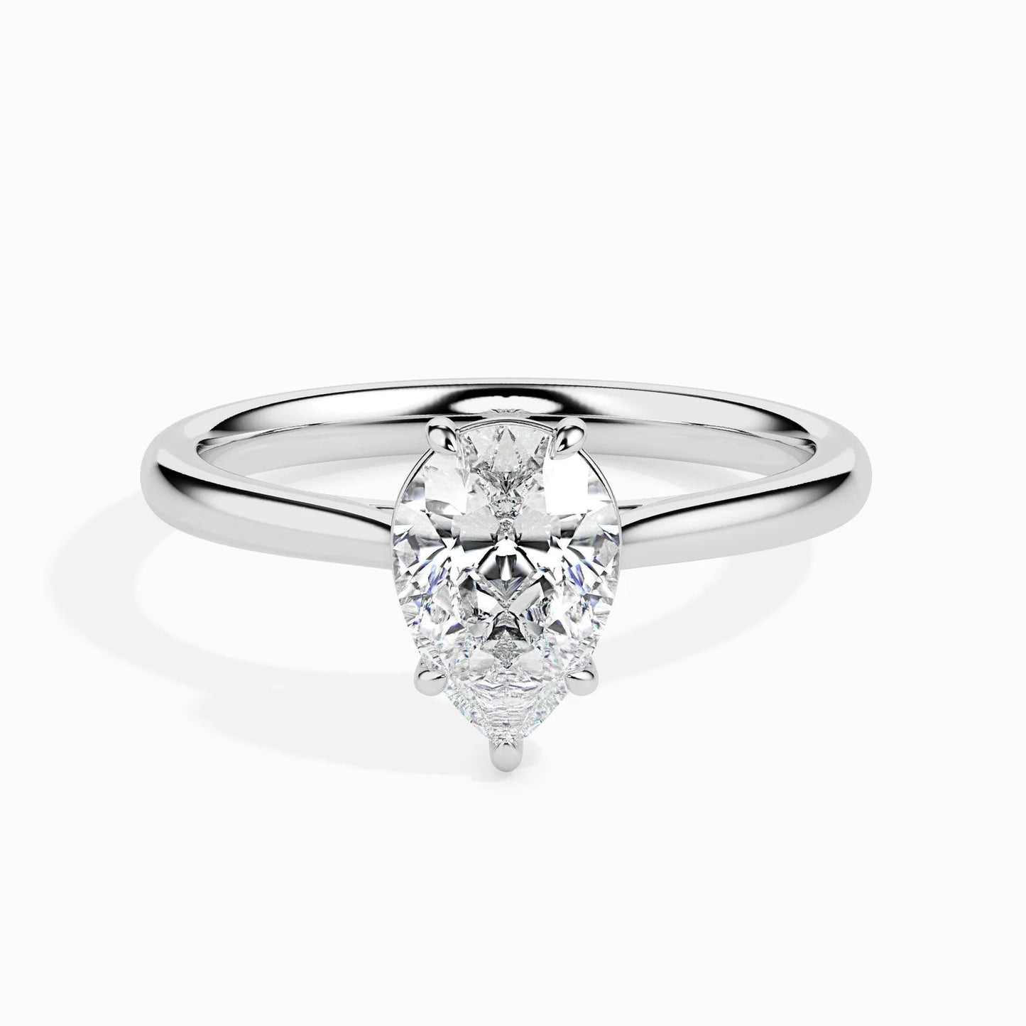 50 Pointer Pear Lab Diamond Sole Solitaire Ring