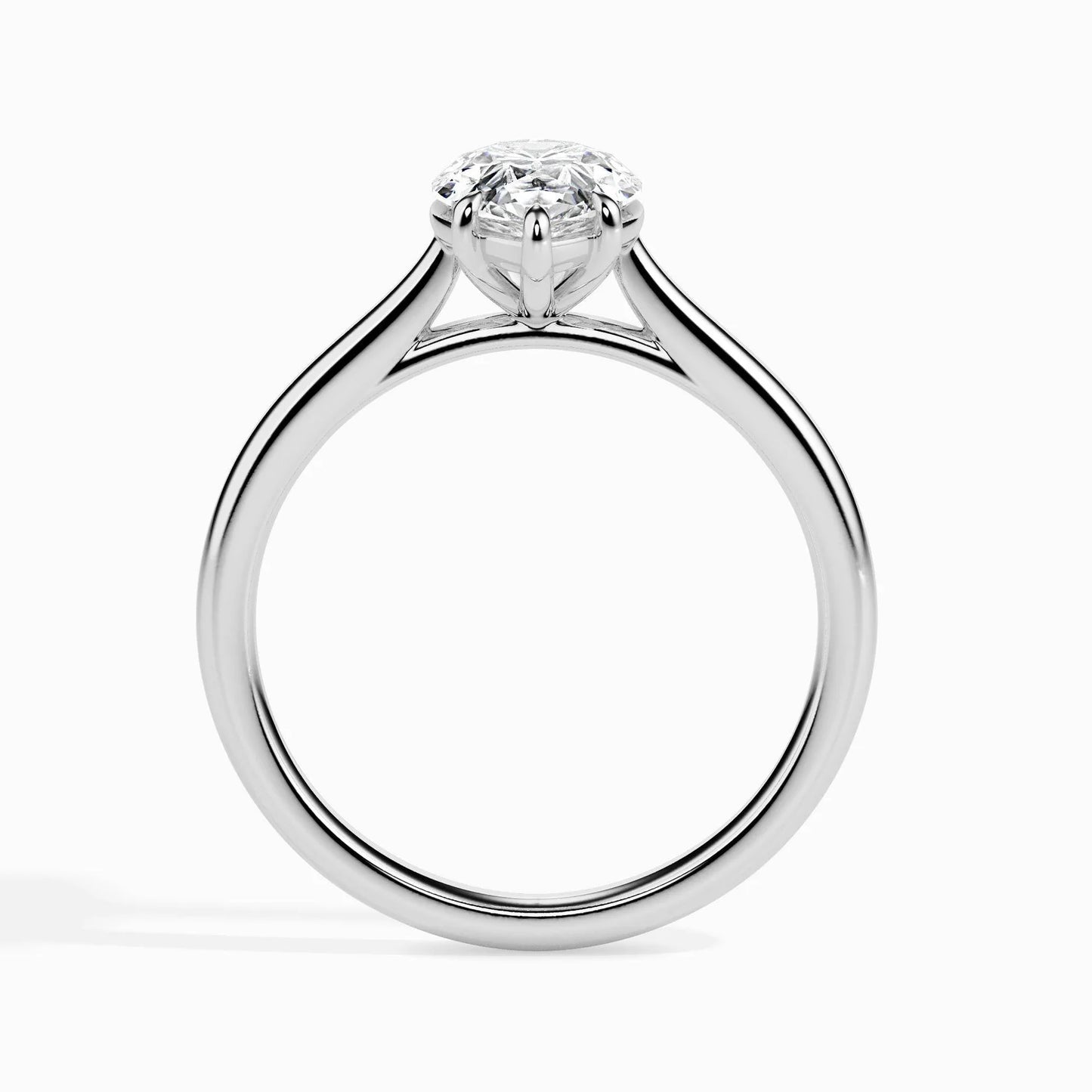 50 Pointer Pear Lab Diamond Sole Solitaire Ring