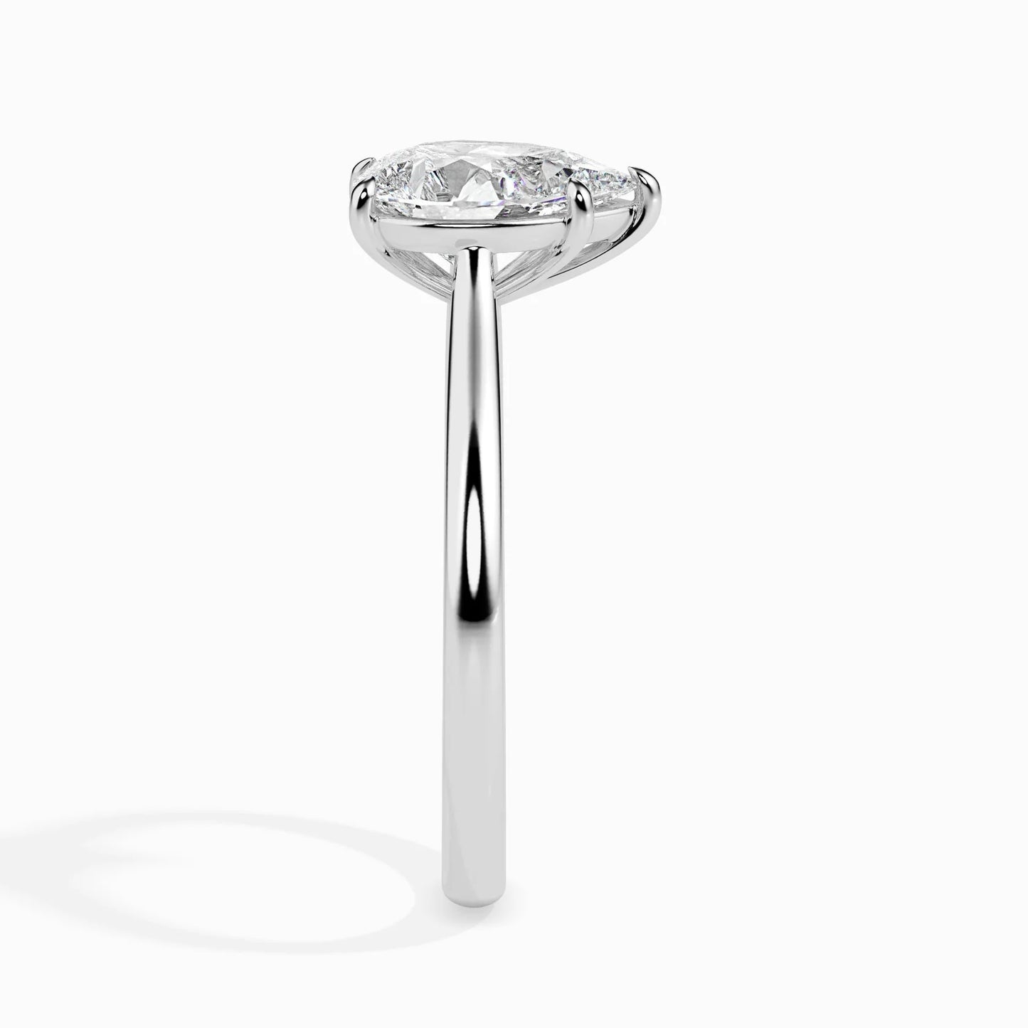 50 Pointer Pear Lab Diamond Sole Solitaire Ring