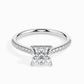1ct Princess Lab Diamond Hermit Solitaire Ring