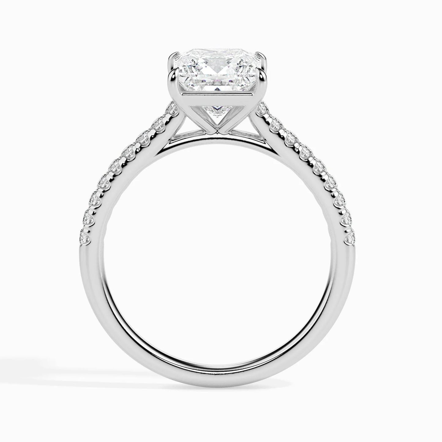 1ct Princess Lab Diamond Hermit Solitaire Ring