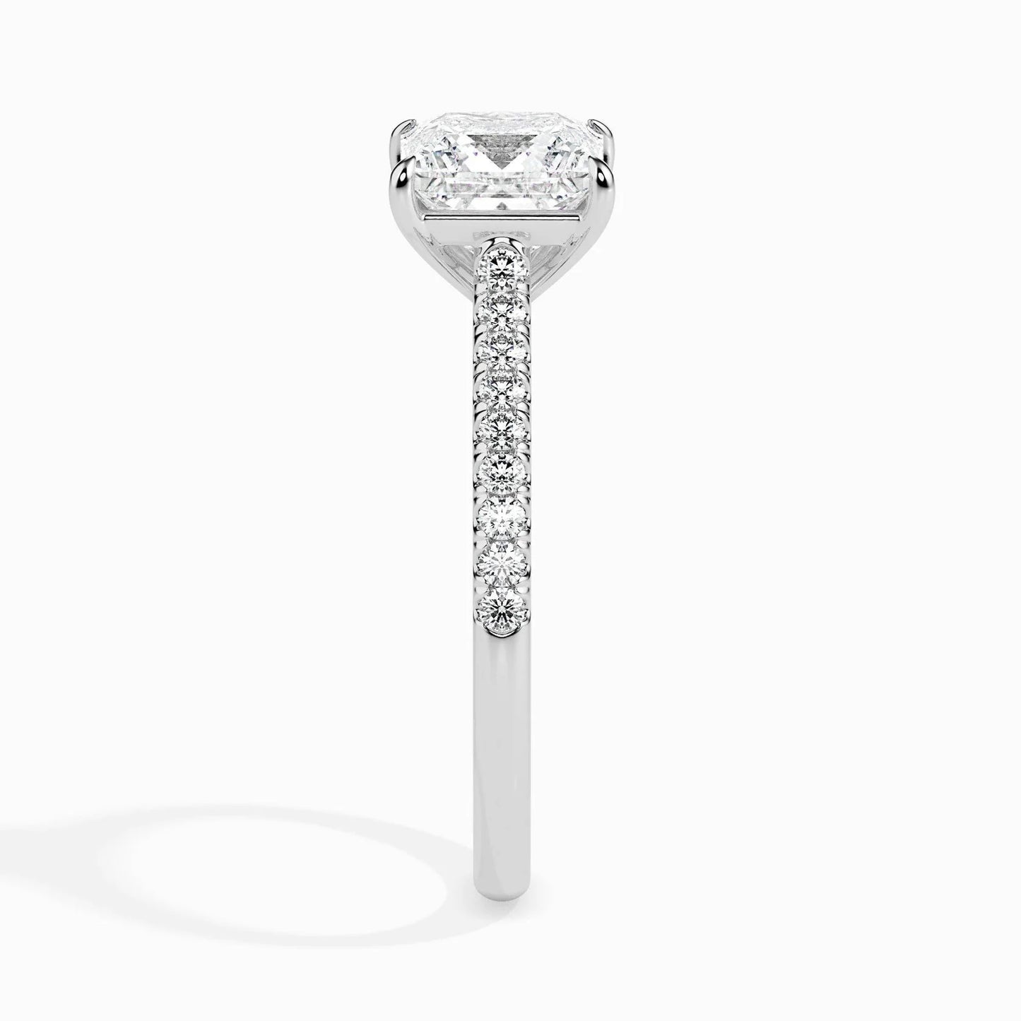 1ct Princess Lab Diamond Hermit Solitaire Ring