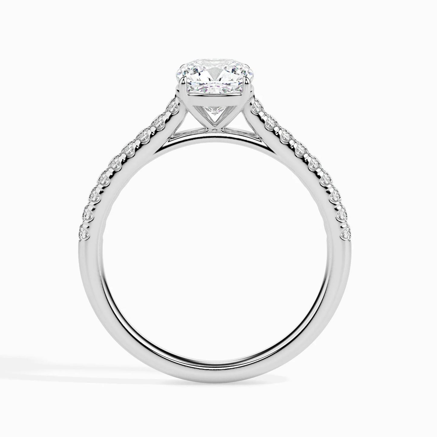 1ct Cushion Lab Diamond Solo Solitaire Ring