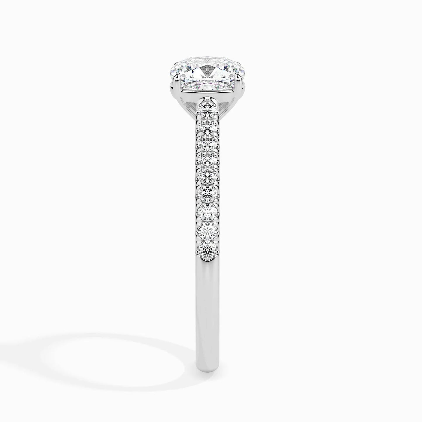 50 Pointer Cushion Lab Diamond Solo Solitaire Ring