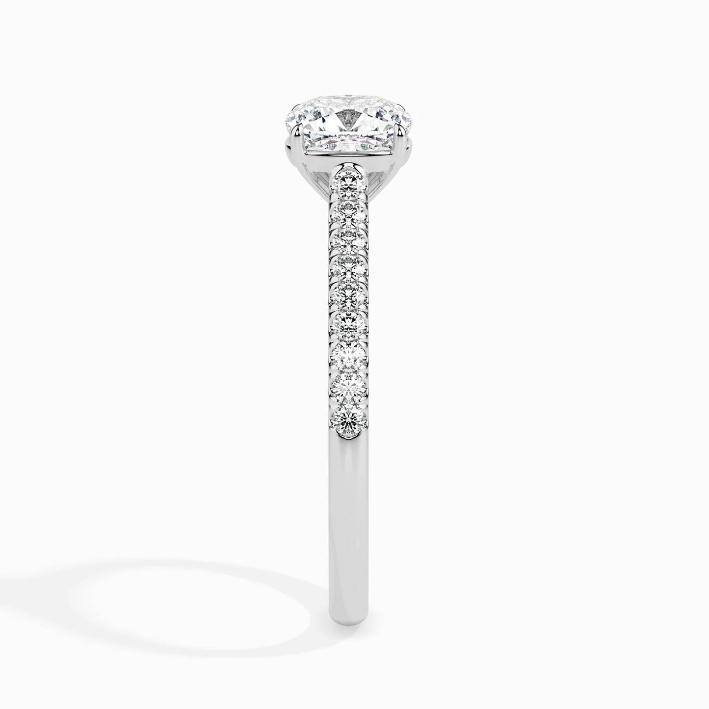 1ct Cushion Lab Diamond Solo Solitaire Ring