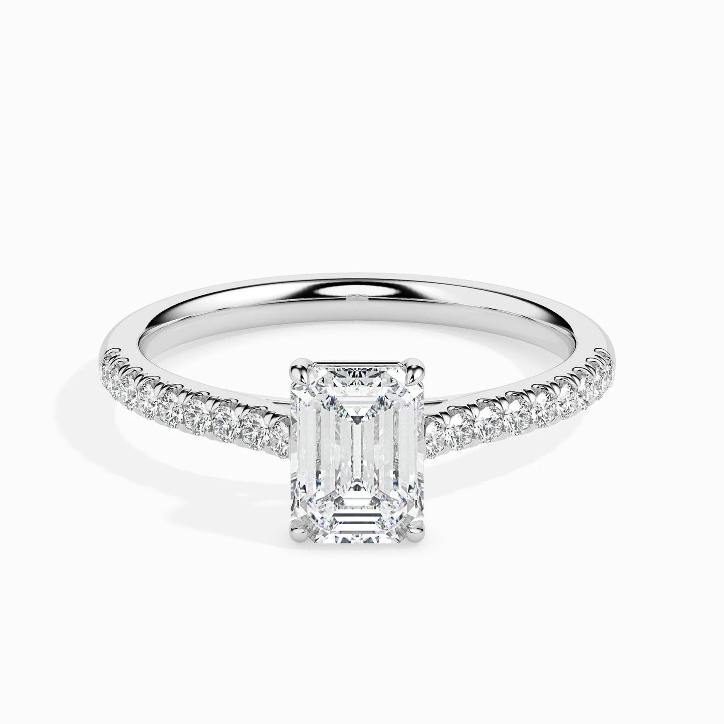 50 Pointer Emerald Lab Diamond Bingle Solitaire Ring