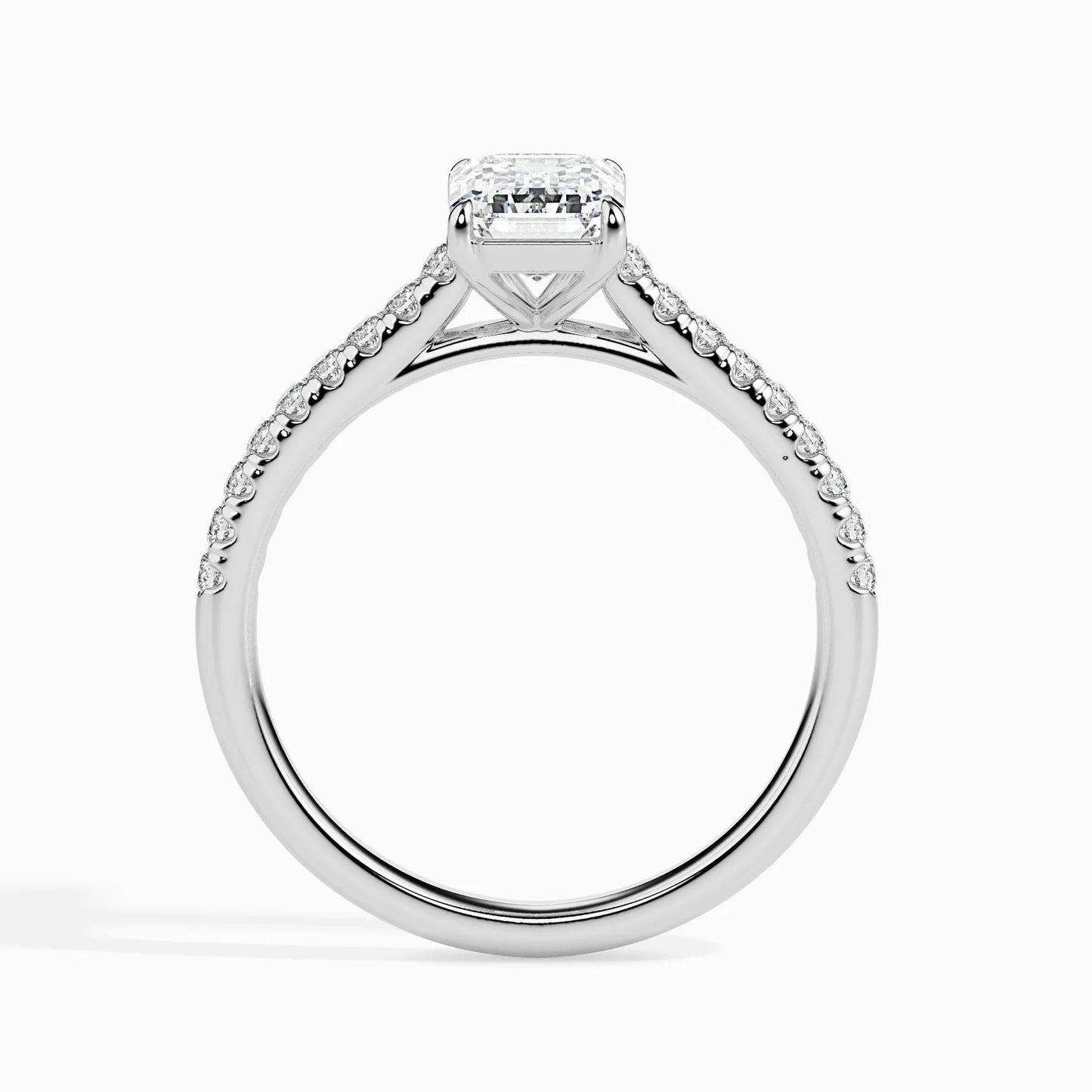 50 Pointer Emerald Lab Diamond Bingle Solitaire Ring