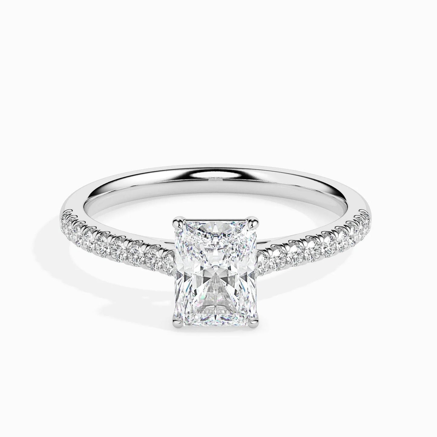 1ct Rediant Lab Diamond Waver Solitaire Ring