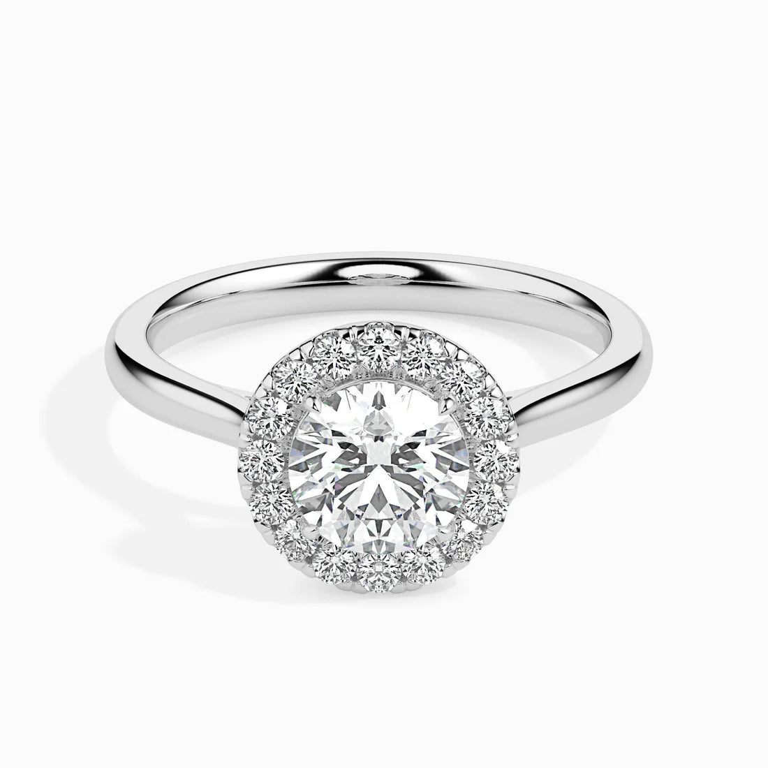 1ct Round Halo Lab Diamond Hunk Ring
