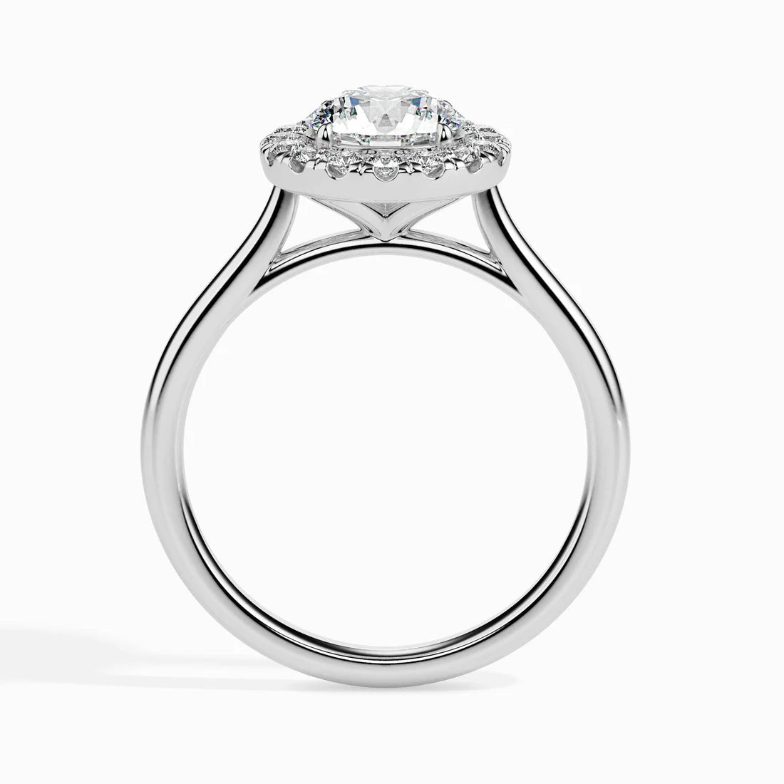 1ct Round Halo Lab Diamond Hunk Ring