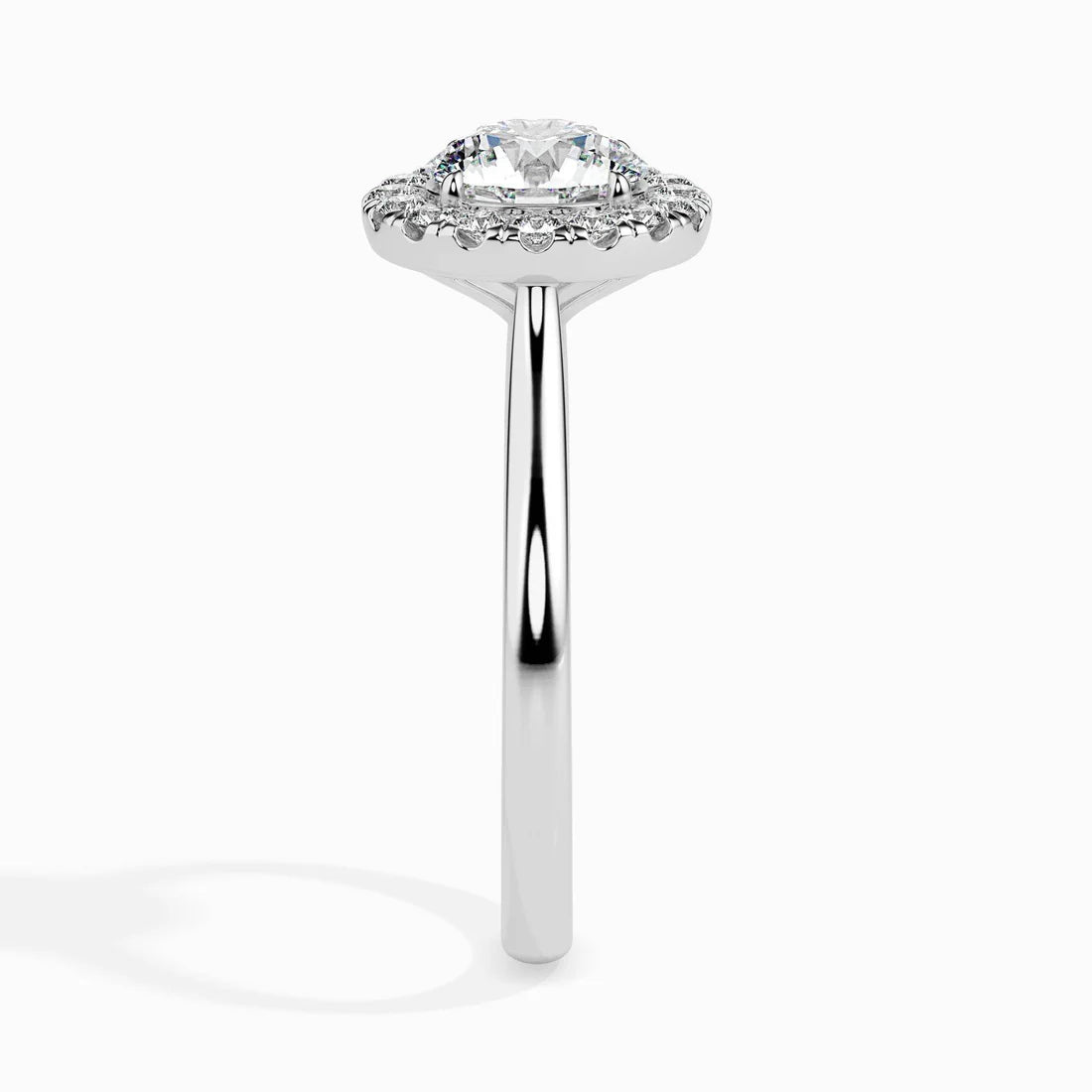 1ct Round Halo Lab Diamond Hunk Ring