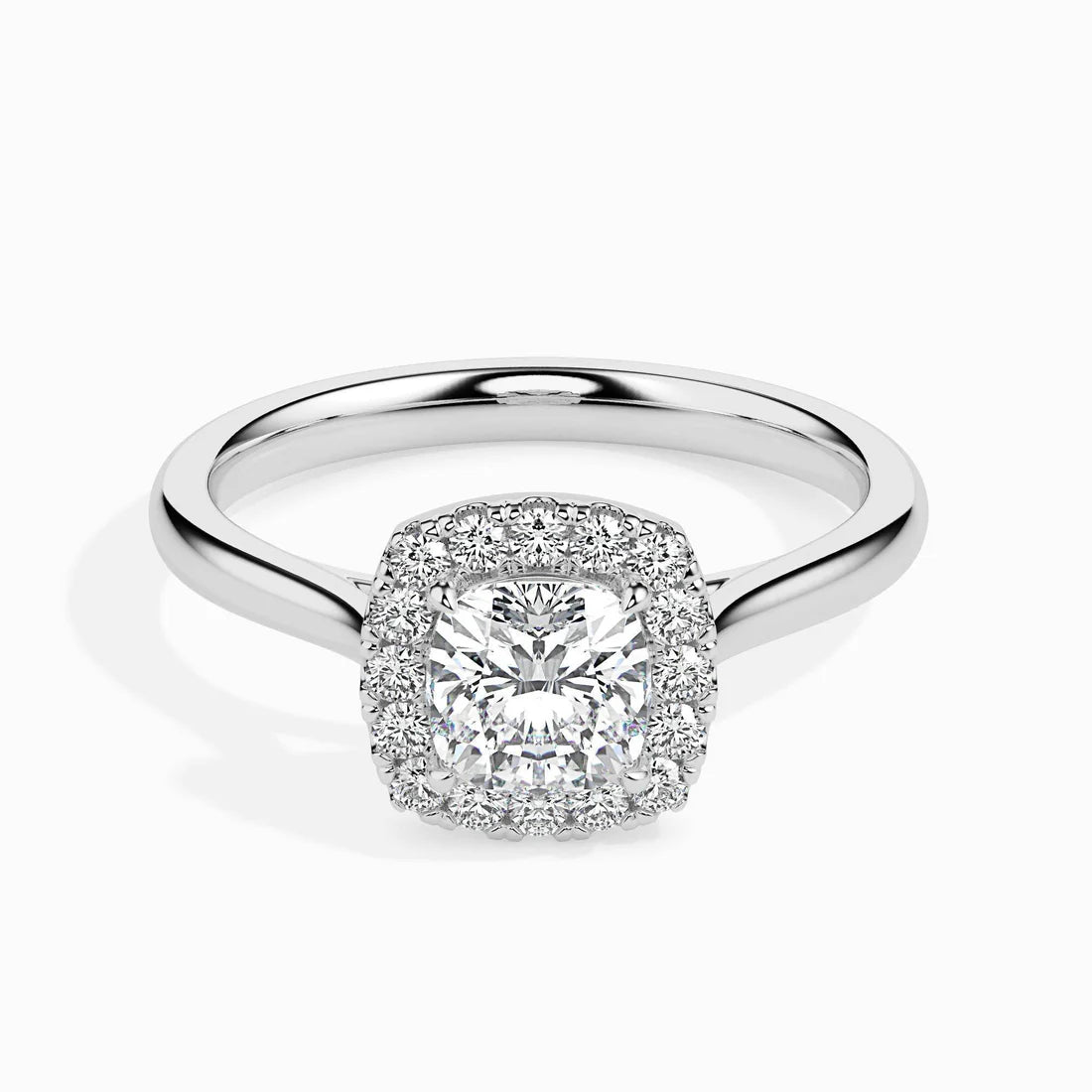 50 Pointer Cushion Halo Lab Diamond Vapor Ring