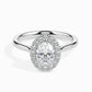 1ct Oval Halo Lab Diamond Actual Ring