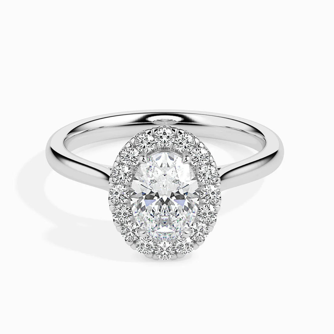 1ct Oval Halo Lab Diamond Actual Ring