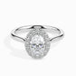 50 Pointer Oval Halo Lab Diamond Actual Ring