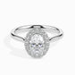 Actual 1ct Oval Halo Lab Diamond Ring