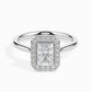 1ct Rediant Halo Lab Diamond Fictile Ring