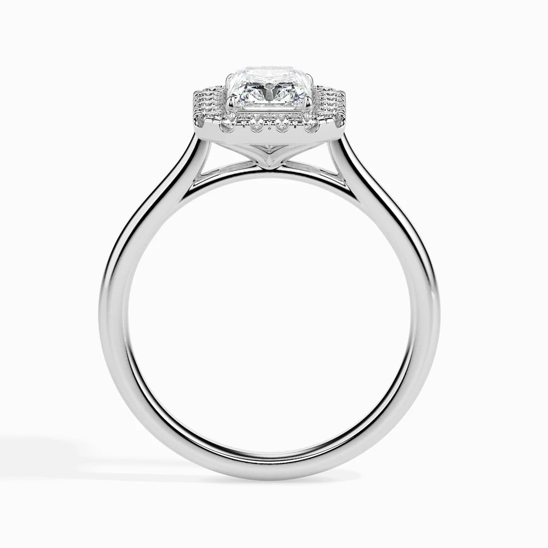 1ct Rediant Halo Lab Diamond Fictile Ring