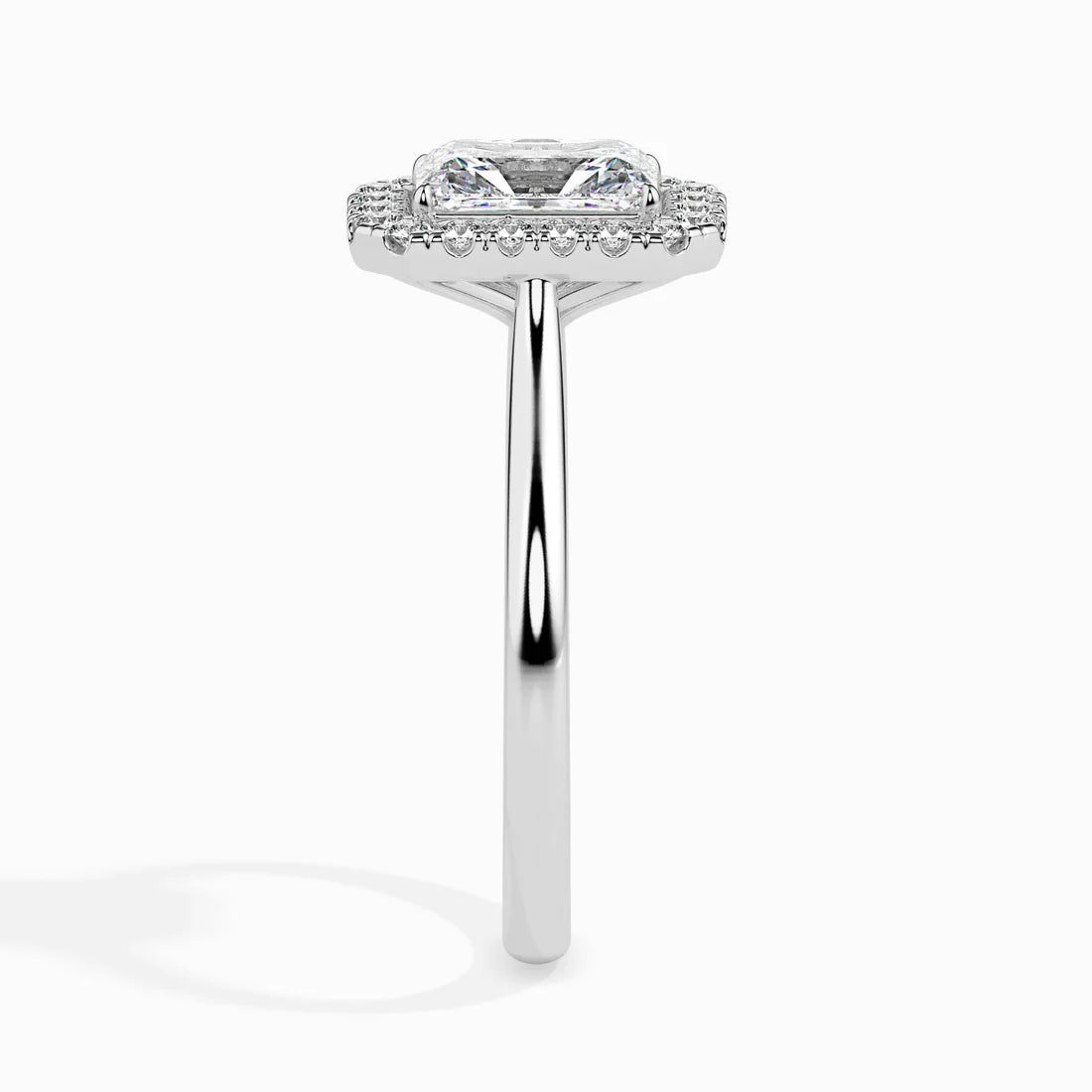 Fictile Halo 1ct Radiant Lab Diamond Ring
