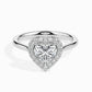 50 Pointer Heart Halo Lab Diamond Welkin Ring