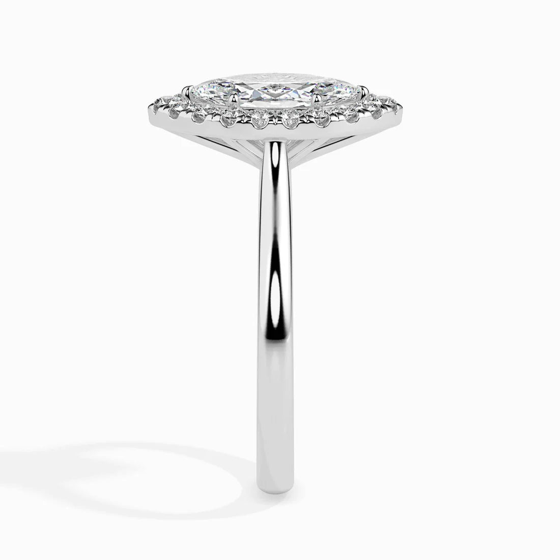 50 Pointer Marquise Halo Lab Diamond Flourish Ring