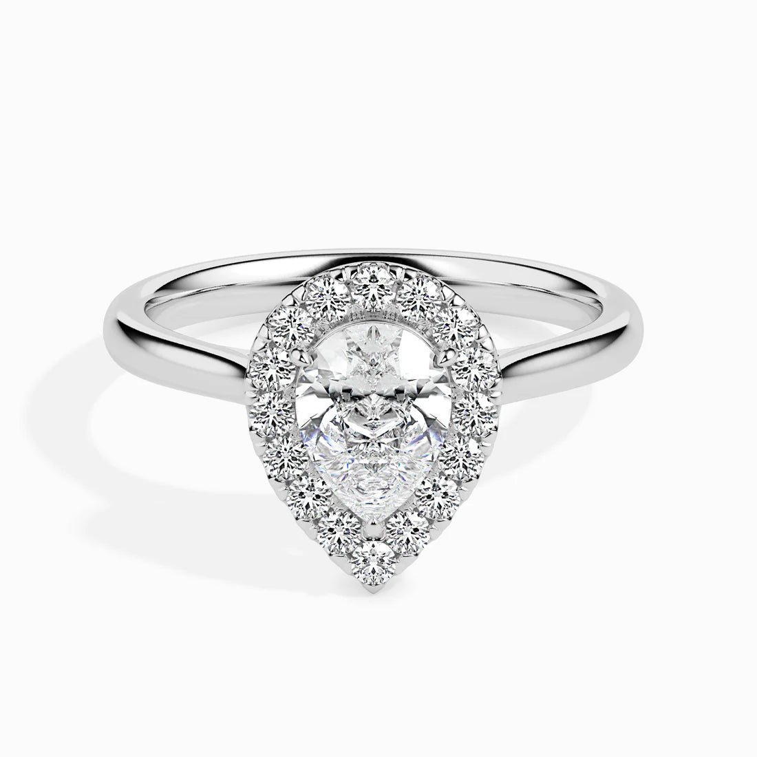 Sprico 1ct Pear Halo Lab Diamond Ring