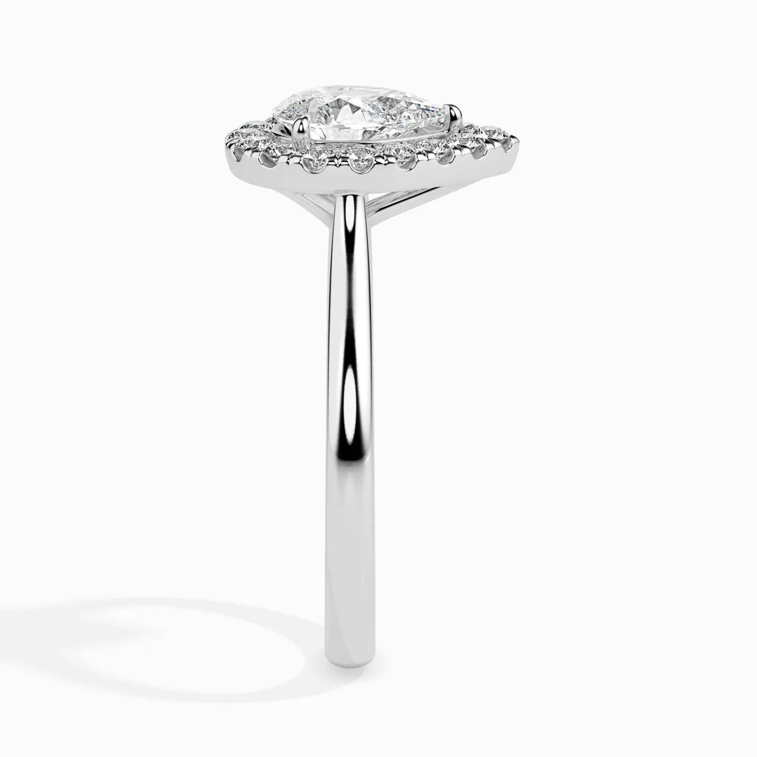 50 Pointer Pear Halo Lab Diamond Sprico Ring