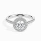 50 Pointer Round Halo Lab Diamond Sage Ring
