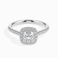 1ct Cushion Halo Lab Diamond Stretch Ring