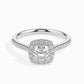 Stretch 1ct Cushion Halo Lab Diamond Ring