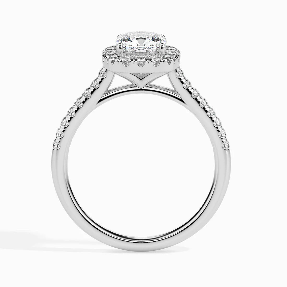 Stretch 1ct Cushion Halo Lab Diamond Ring