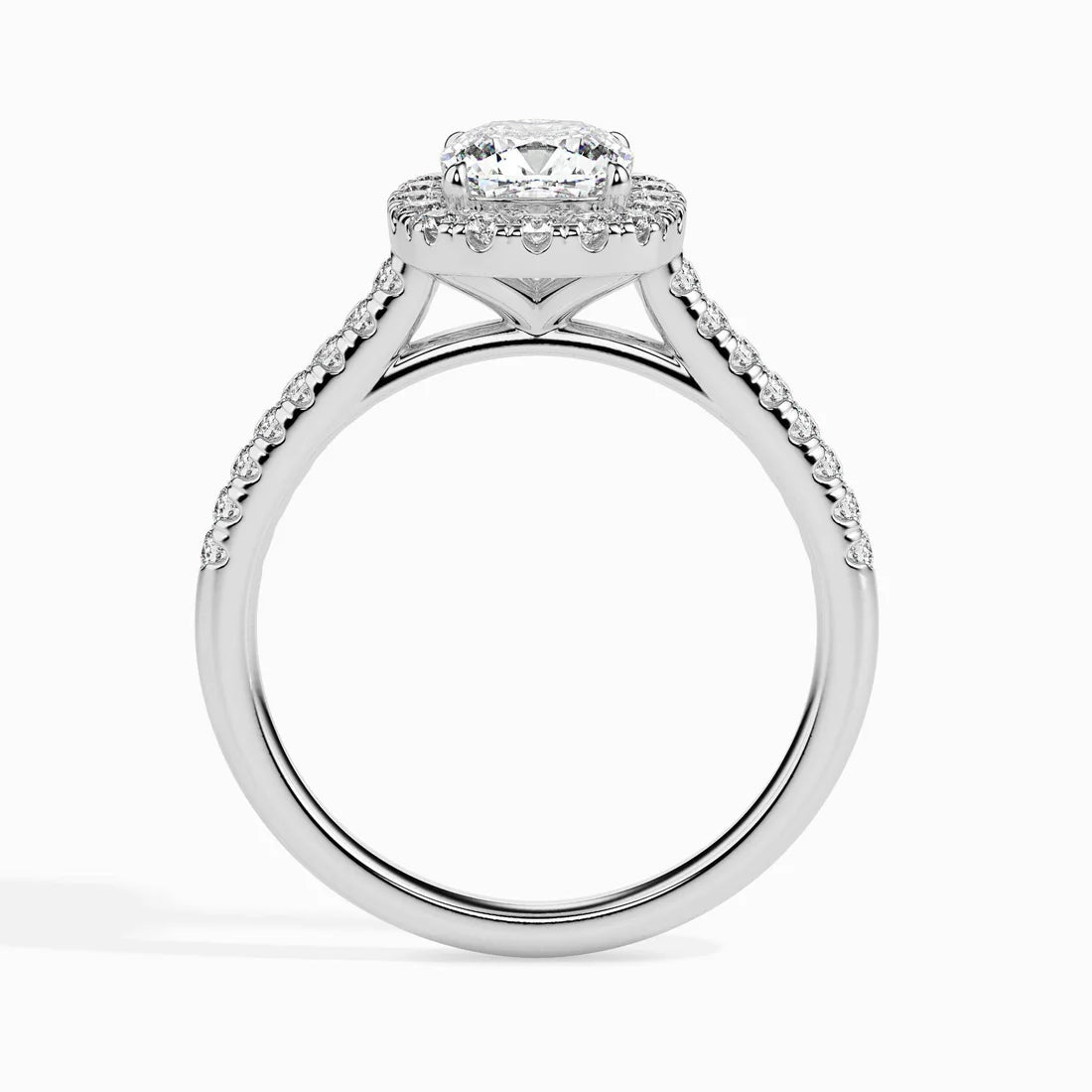 1ct Cushion Halo Lab Diamond Stretch Ring