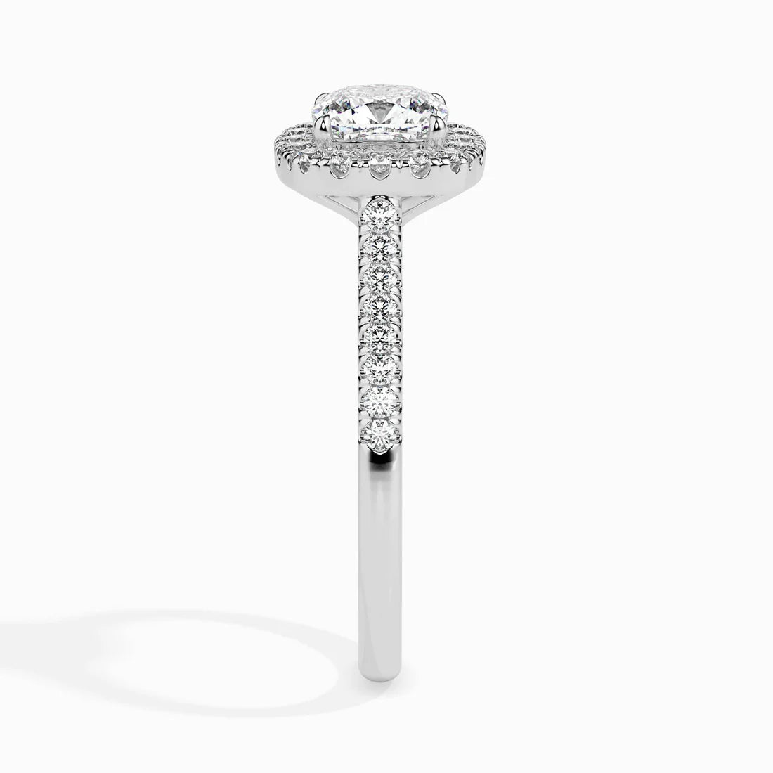 1ct Cushion Halo Lab Diamond Stretch Ring