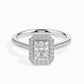 50 Pointer Rediant Halo Lab Diamond Span Ring