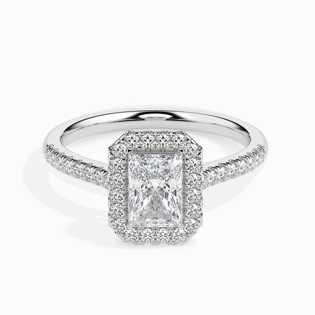 1ct Rediant Halo Lab Diamond Span Ring
