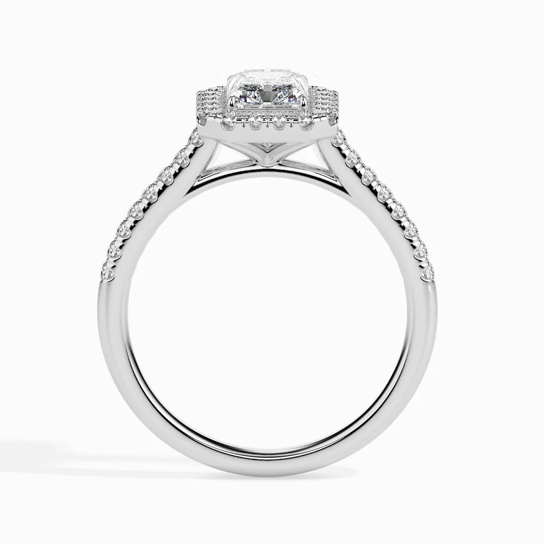 1ct Rediant Halo Lab Diamond Span Ring