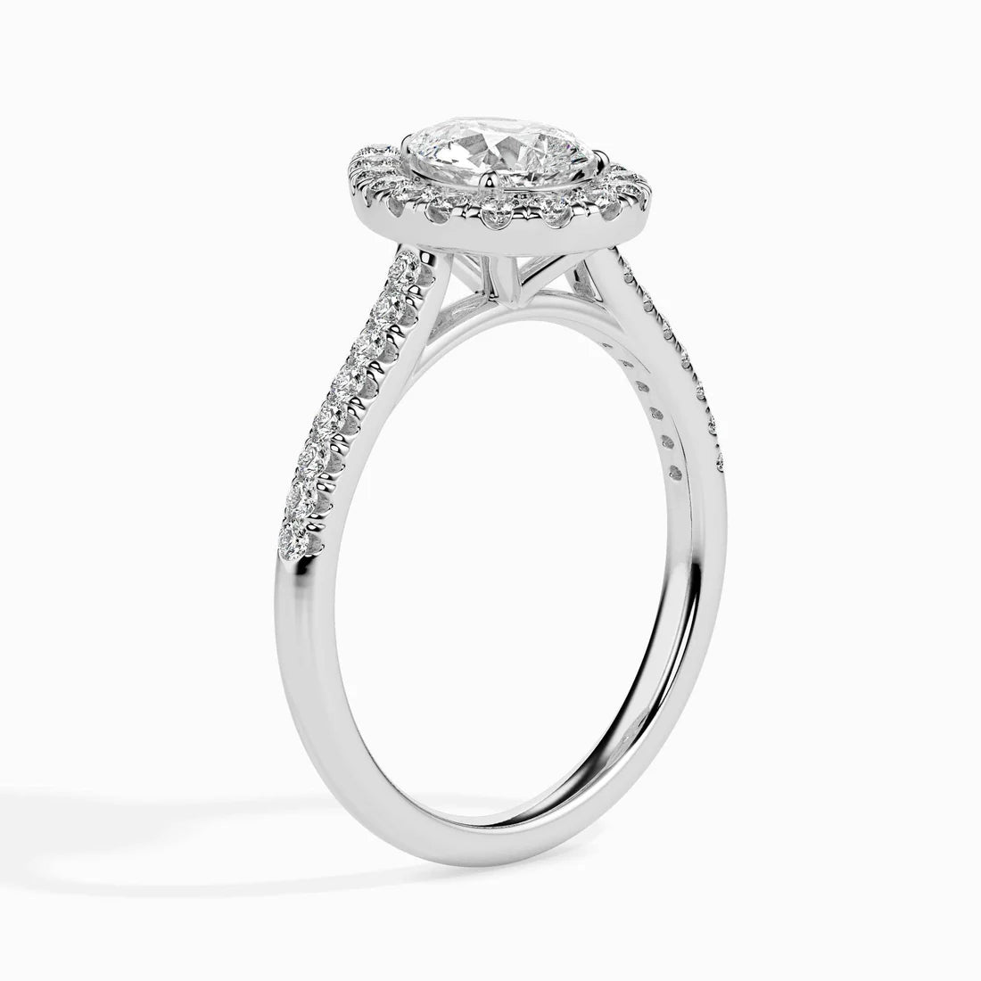 50 Pointer Pear Halo Lab Diamond Zion Ring