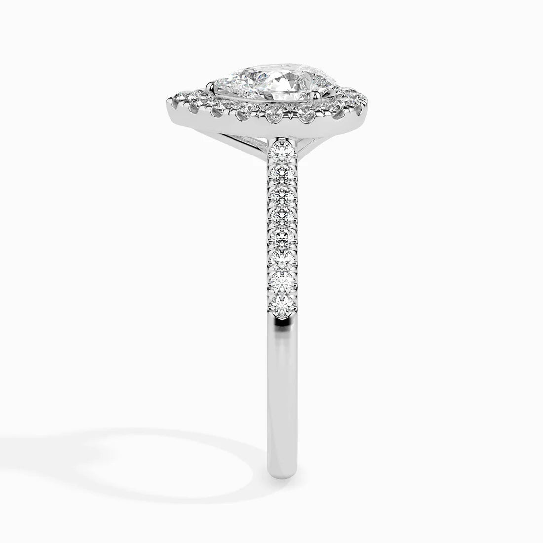 50 Pointer Pear Halo Lab Diamond Zion Ring