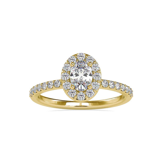 Feisty 0.45 Pointer Halo Oval Lab Diamond Ring