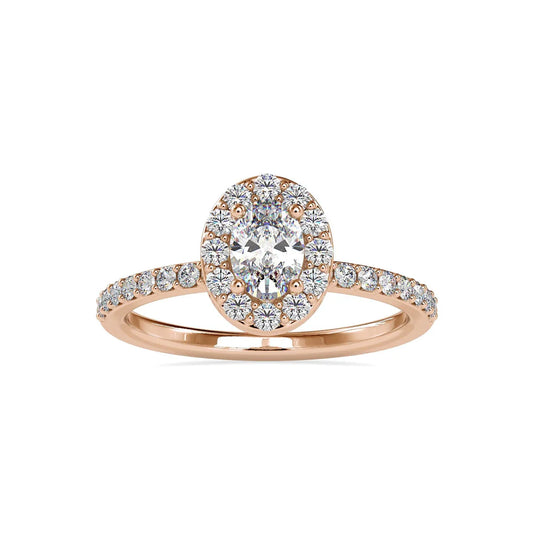 Feisty 0.45 Pointer Halo Oval Lab Diamond Ring