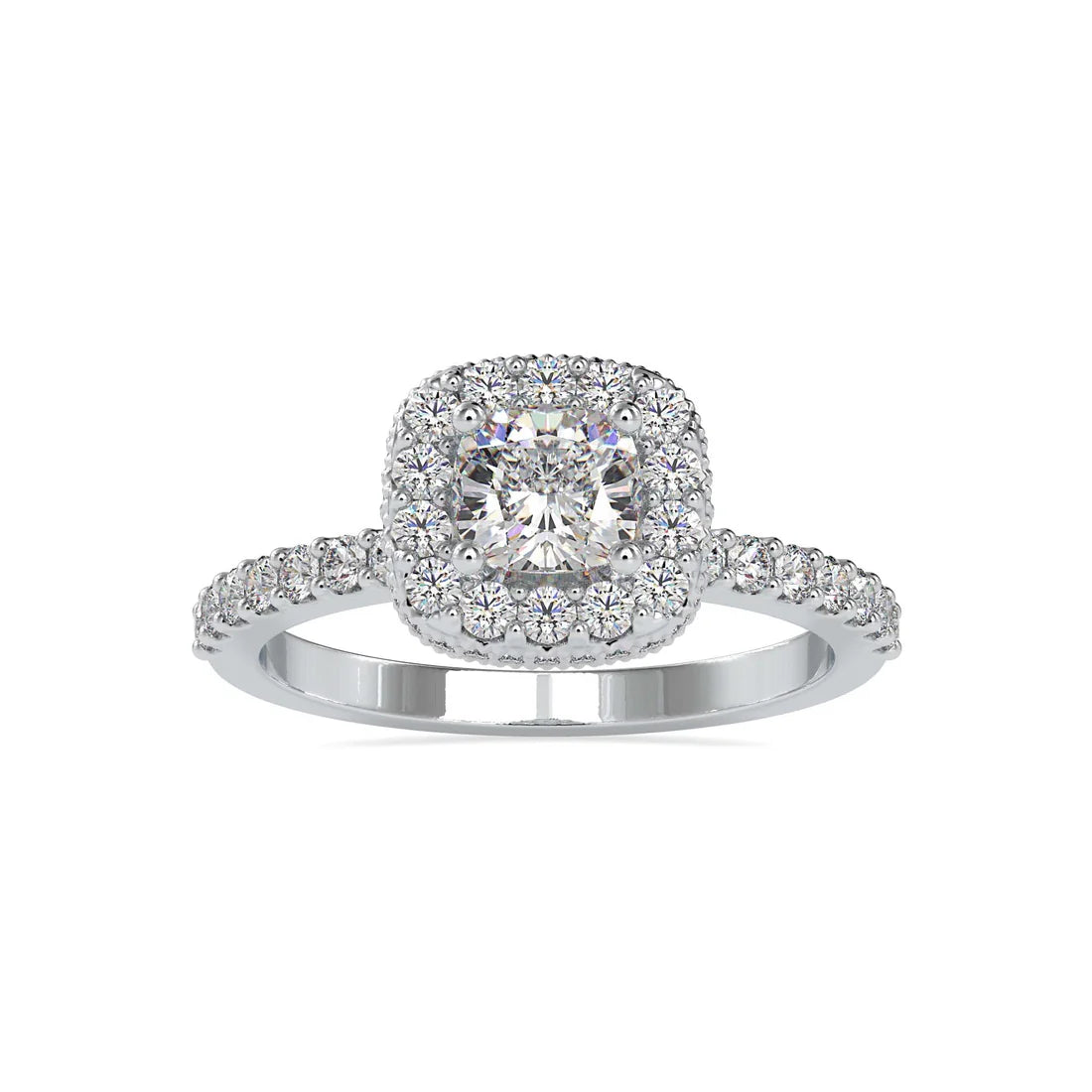 Cushion Halo 0.70 Pointer Round Lab Diamond Ring
