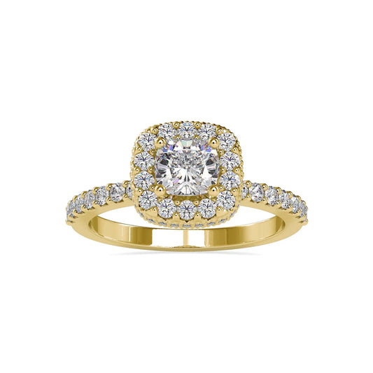 Cushion Halo 0.70 Pointer Round Lab Diamond Ring