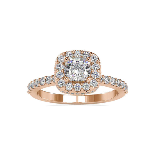 Cushion Halo 0.70 Pointer Round Lab Diamond Ring