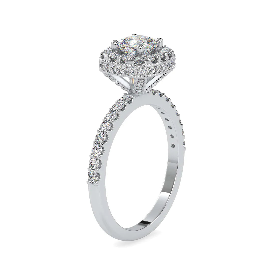 Cushion Halo 0.70 Pointer Round Lab Diamond Ring