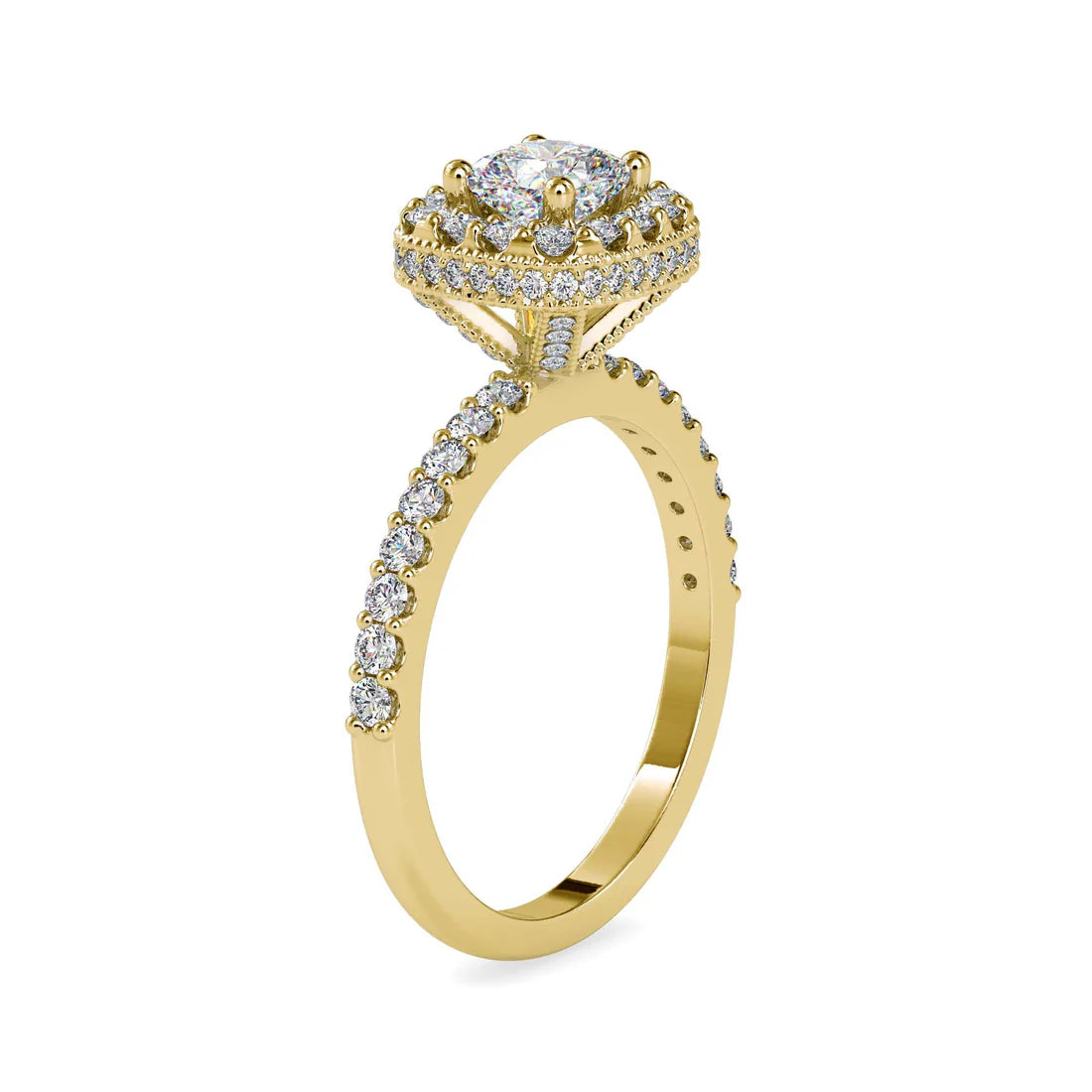 Cushion Halo 0.70 Pointer Round Lab Diamond Ring