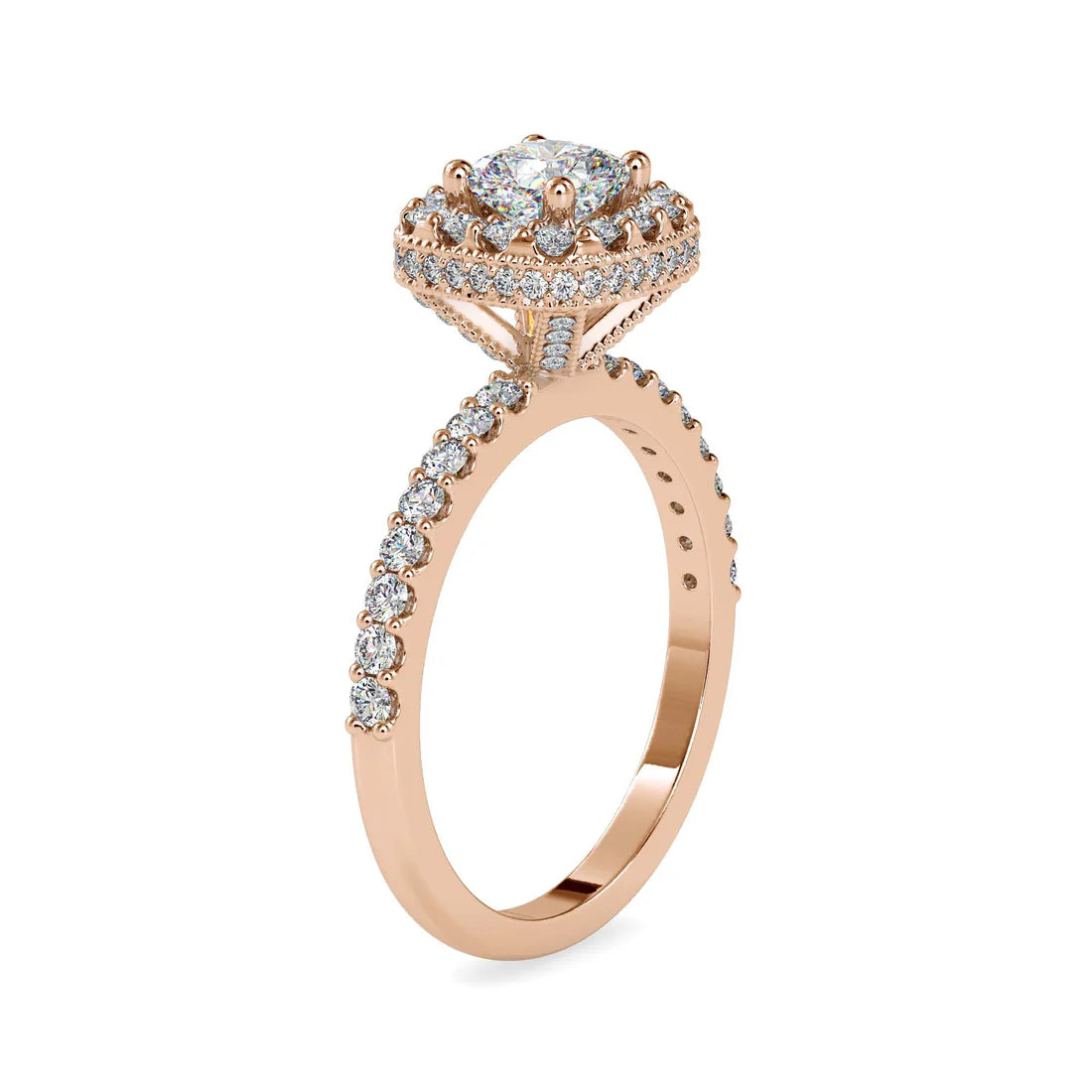Cushion Halo 0.70 Pointer Round Lab Diamond Ring