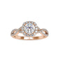 Entangled Halo 0.80 Pointer Round Lab Diamond Ring