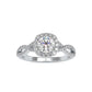 Entangled Halo 0.80 Pointer Round Lab Diamond Ring