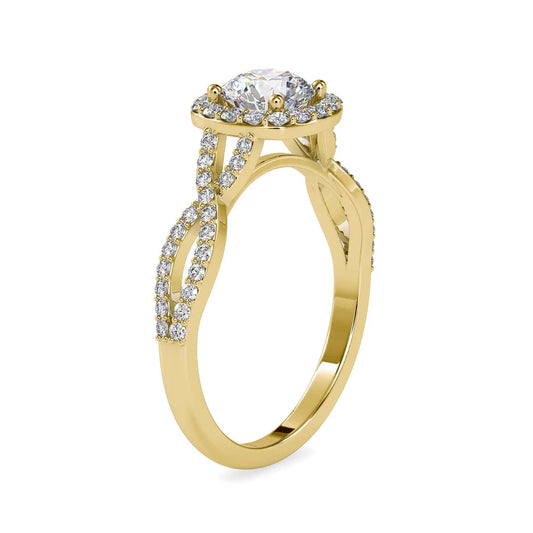 Entangled Halo 0.80 Pointer Round Lab Diamond Ring